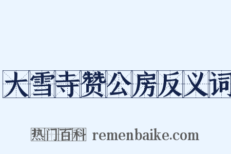 大雪寺赞公房反义词是什么意思的图片